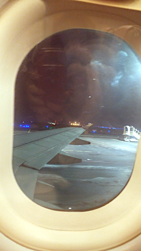 Dans l'avion, juste avant de décoller