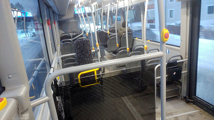 Les boutons stop dans les bus de Tampere