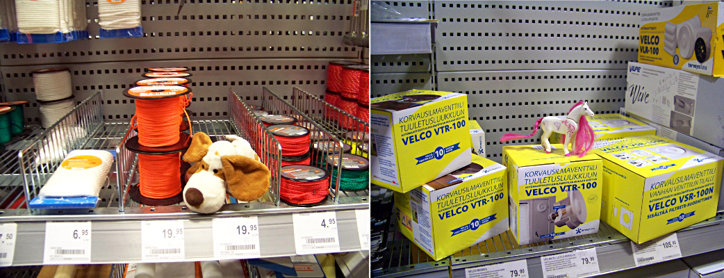 Julie a pris des photos au magasin de bricolage